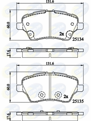 CBP02197 COMLINE Комплект тормозных колодок, дисковый тормоз (фото 1)