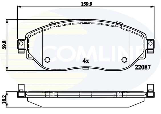 CBP02285 COMLINE Комплект тормозных колодок, дисковый тормоз (фото 1)