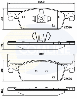 CBP02316 COMLINE Комплект тормозных колодок, дисковый тормоз (фото 1)