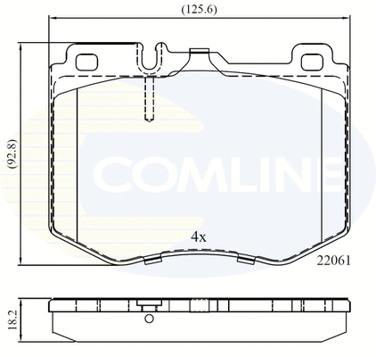 CBP02348 COMLINE Комплект тормозных колодок, дисковый тормоз (фото 1)