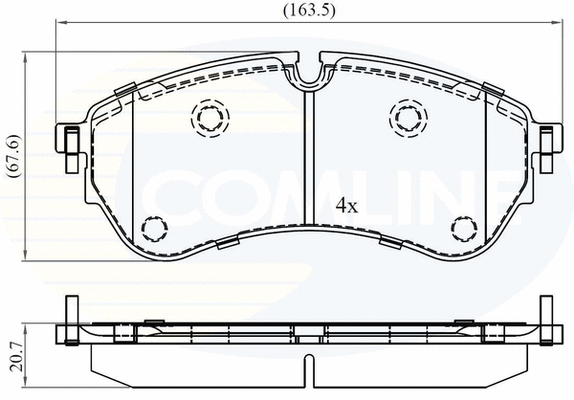 CBP02388 COMLINE Комплект тормозных колодок, дисковый тормоз (фото 1)