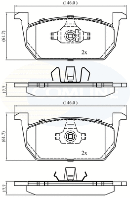 CBP02389 COMLINE Комплект тормозных колодок, дисковый тормоз (фото 1)