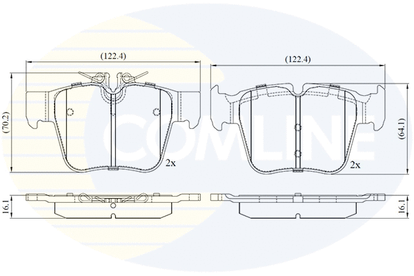 CBP02641 COMLINE Комплект тормозных колодок, дисковый тормоз (фото 1)