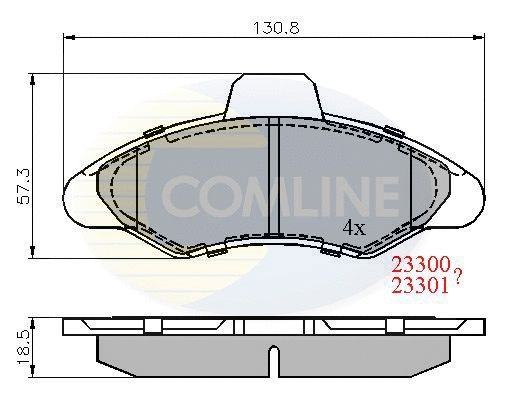CBP0393 COMLINE Комплект тормозных колодок, дисковый тормоз (фото 1)