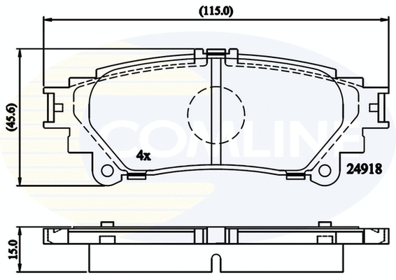 CBP06078 COMLINE Комплект тормозных колодок, дисковый тормоз (фото 1)