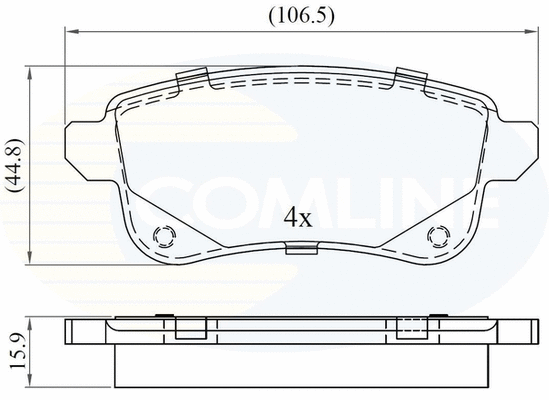 CBP06124 COMLINE Комплект тормозных колодок, дисковый тормоз (фото 1)