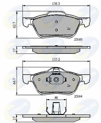 CBP0739 COMLINE Комплект тормозных колодок, дисковый тормоз (фото 1)
