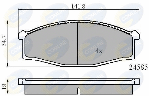 CBP0758 COMLINE Комплект тормозных колодок, дисковый тормоз (фото 1)