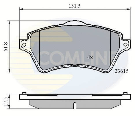 CBP0873 COMLINE Комплект тормозных колодок, дисковый тормоз (фото 1)