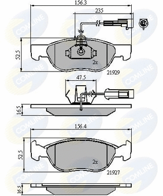 CBP11016 COMLINE Комплект тормозных колодок, дисковый тормоз (фото 1)