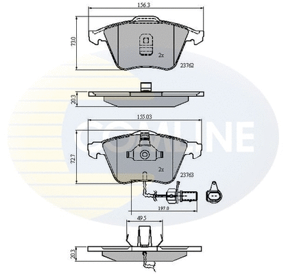 CBP11200 COMLINE Комплект тормозных колодок, дисковый тормоз (фото 1)