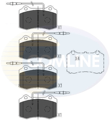 CBP11227 COMLINE Комплект тормозных колодок, дисковый тормоз (фото 1)