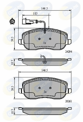 CBP11747 COMLINE Комплект тормозных колодок, дисковый тормоз (фото 1)