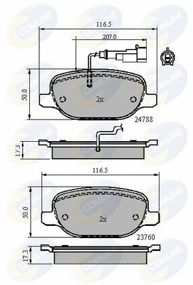 CBP11769 COMLINE Комплект тормозных колодок, дисковый тормоз (фото 1)