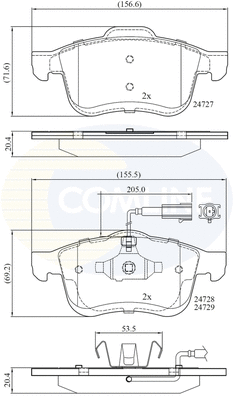 CBP12032 COMLINE Комплект тормозных колодок, дисковый тормоз (фото 1)