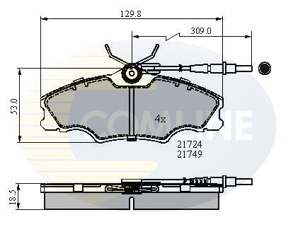 CBP1433 COMLINE Комплект тормозных колодок, дисковый тормоз (фото 1)