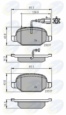 CBP16013 COMLINE Комплект тормозных колодок, дисковый тормоз (фото 1)