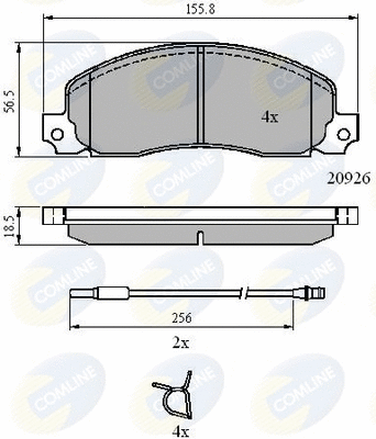 CBP21048 COMLINE Комплект тормозных колодок, дисковый тормоз (фото 1)