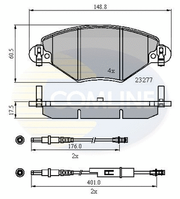 CBP21120 COMLINE Комплект тормозных колодок, дисковый тормоз (фото 1)