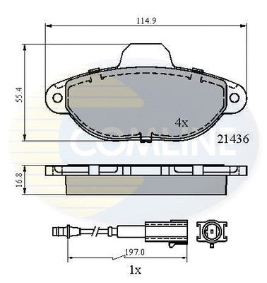 CBP21602 COMLINE Комплект тормозных колодок, дисковый тормоз (фото 1)