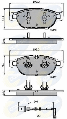 CBP22120 COMLINE Комплект тормозных колодок, дисковый тормоз (фото 1)