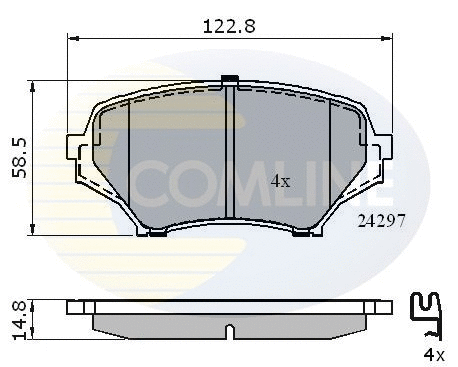 CBP31631 COMLINE Комплект тормозных колодок, дисковый тормоз (фото 1)
