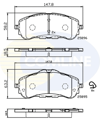 CBP32232 COMLINE Комплект тормозных колодок, дисковый тормоз (фото 1)