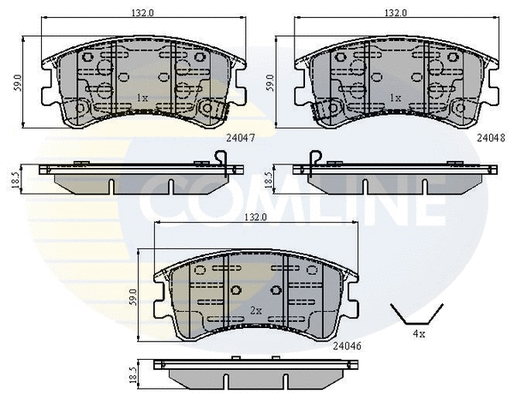 CBP3950 COMLINE Комплект тормозных колодок, дисковый тормоз (фото 1)