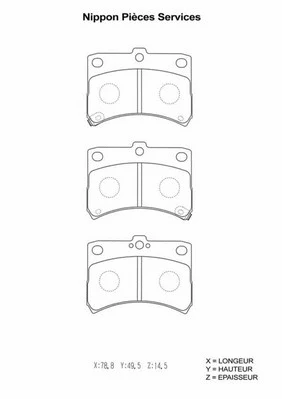 D360U22 NPS Комплект тормозных колодок, дисковый тормоз (фото 1)