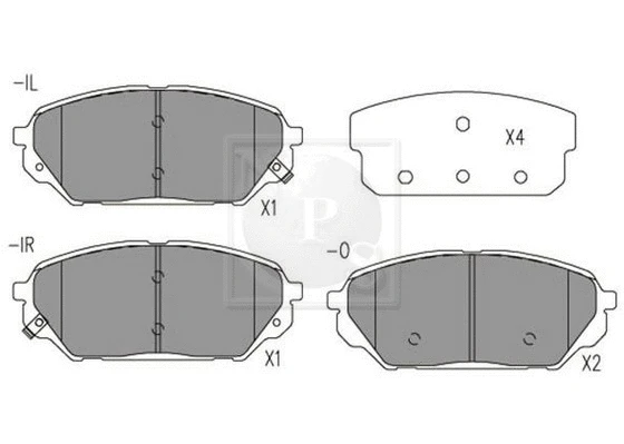 H360I26 NPS Комплект тормозных колодок, дисковый тормоз (фото 1)