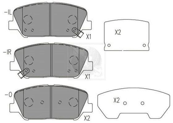 H360I32 NPS Комплект тормозных колодок, дисковый тормоз (фото 1)