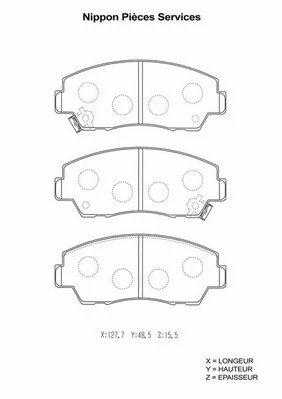 M360A34 NPS Комплект тормозных колодок, дисковый тормоз (фото 1)