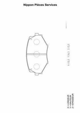 M360A43 NPS Комплект тормозных колодок, дисковый тормоз (фото 1)