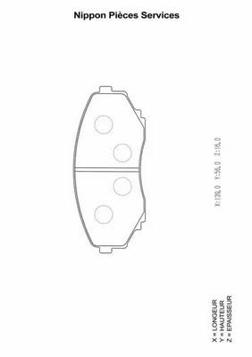 M360A46 NPS Комплект тормозных колодок, дисковый тормоз (фото 1)