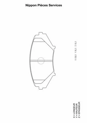 M360A63 NPS Комплект тормозных колодок, дисковый тормоз (фото 1)