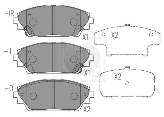 M360A73 NPS Комплект тормозных колодок, дисковый тормоз (фото 1)