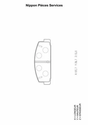 M361A02 NPS Комплект тормозных колодок, дисковый тормоз (фото 1)