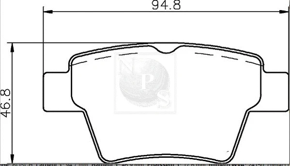 P361A05 NPS Комплект тормозных колодок, дисковый тормоз (фото 1)
