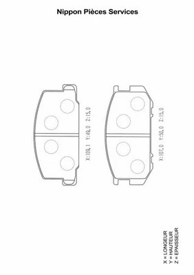 T360A29 NPS Комплект тормозных колодок, дисковый тормоз (фото 1)