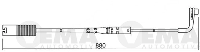 117474 VEMA Сигнализатор, износ тормозных колодок (фото 1)