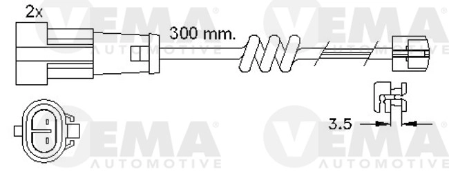 117485 VEMA Сигнализатор, износ тормозных колодок (фото 1)