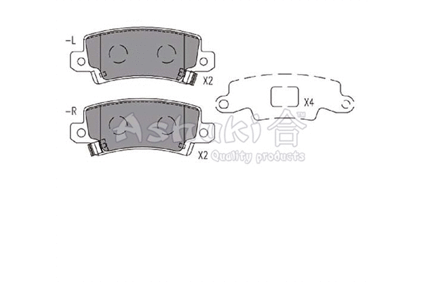 1083-5202 ASHUKI by Palidium Комплект тормозных колодок, дисковый тормоз (фото 1)