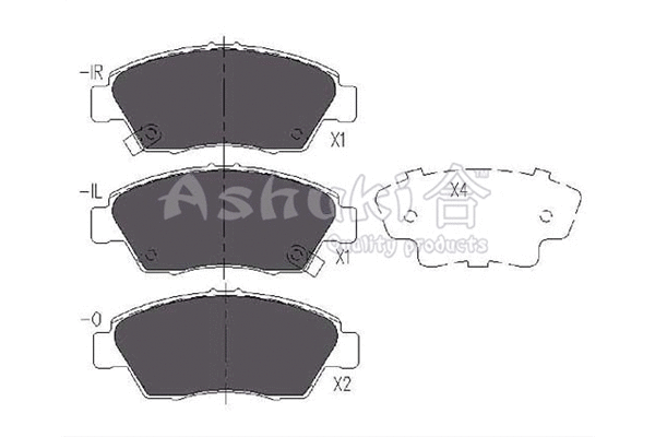 H025-35 ASHUKI by Palidium Комплект тормозных колодок, дисковый тормоз (фото 1)