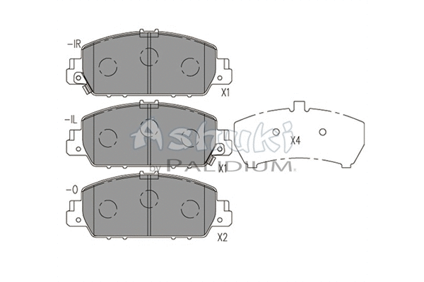 H026-43 ASHUKI by Palidium Комплект тормозных колодок, дисковый тормоз (фото 1)