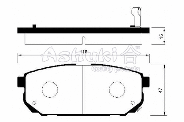 I042-20 ASHUKI by Palidium Комплект тормозных колодок, дисковый тормоз (фото 1)