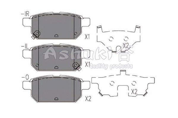 K012-27 ASHUKI by Palidium Комплект тормозных колодок, дисковый тормоз (фото 1)