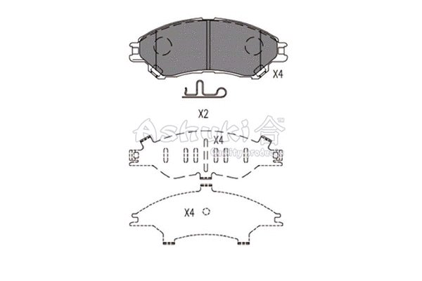 K012-45 ASHUKI by Palidium Комплект тормозных колодок, дисковый тормоз (фото 1)
