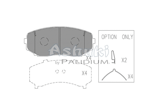 M075-47 ASHUKI by Palidium Комплект тормозных колодок, дисковый тормоз (фото 1)