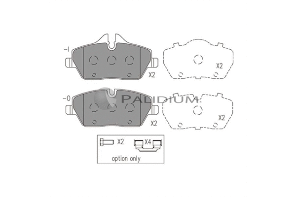 P1-1031 ASHUKI by Palidium Комплект тормозных колодок, дисковый тормоз (фото 1)