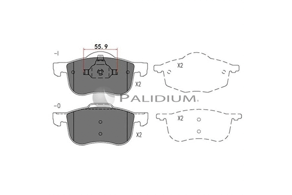 P1-1033 ASHUKI by Palidium Комплект тормозных колодок, дисковый тормоз (фото 1)